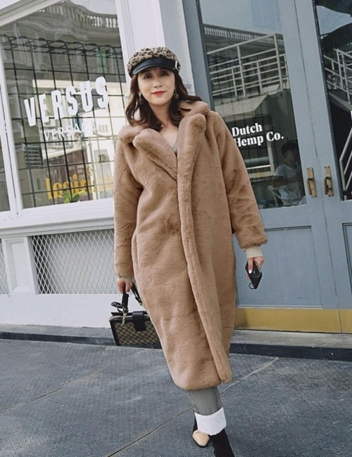 New Women Autumn Winter Furry Warm Fur Outerwear Fashion Loose Faux