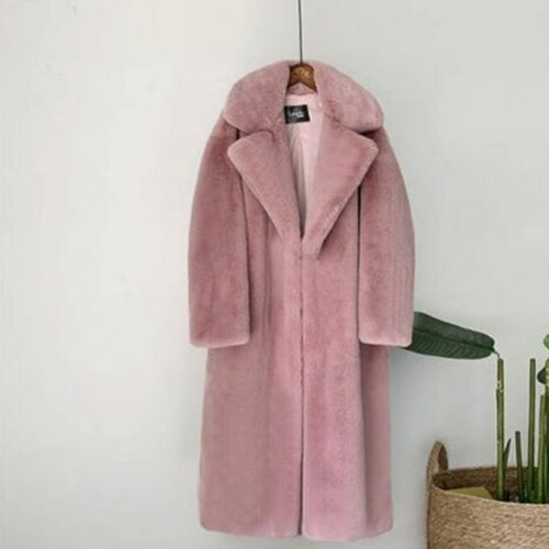 New Women Autumn Winter Furry Warm Fur Outerwear Fashion Loose Faux