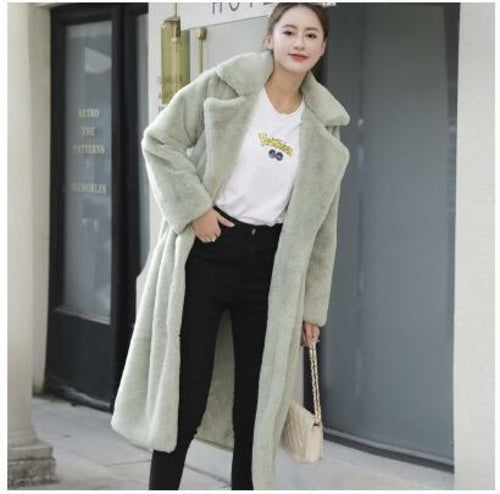 New Women Autumn Winter Furry Warm Fur Outerwear Fashion Loose Faux