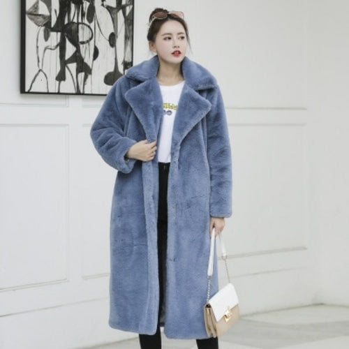 New Women Autumn Winter Furry Warm Fur Outerwear Fashion Loose Faux