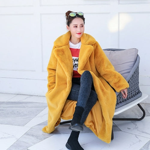 New Women Autumn Winter Furry Warm Fur Outerwear Fashion Loose Faux