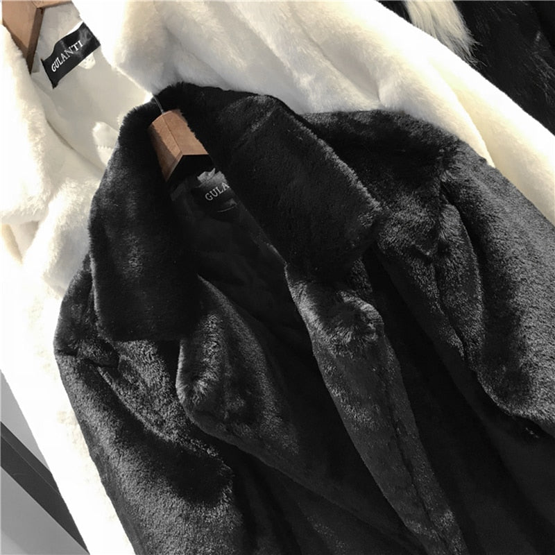 New Women Autumn Winter Furry Warm Fur Outerwear Fashion Loose Faux