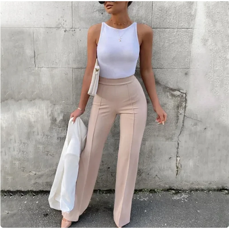 Women's Slim Bell-Bottoms Trousers Trendy Spring Autumn Pants Office