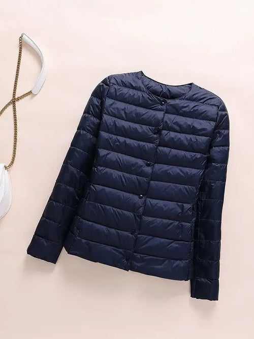 0-10℃ 2024 Winter Women Down Coat Ultralight Collarless Duck Down