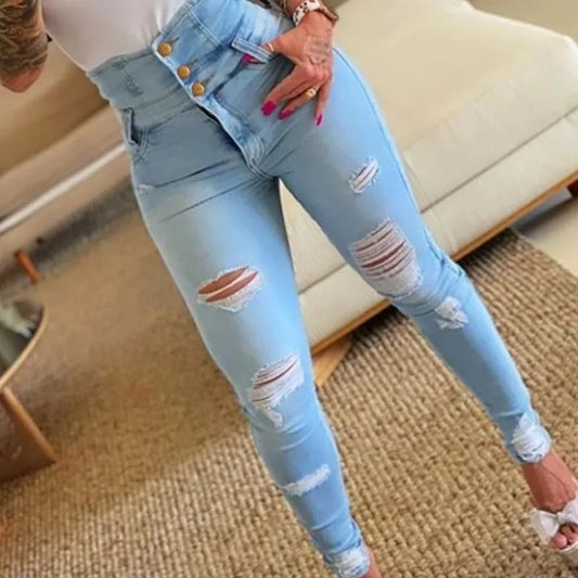 Pencil Pants Jeans Women Pencil Pants Bodycon High Waist Casual Long