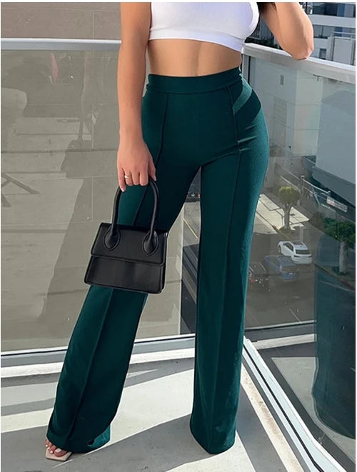 Women's Slim Bell-Bottoms Trousers Trendy Spring Autumn Pants Office