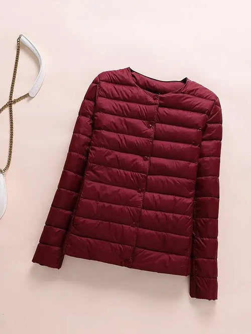 0-10℃ 2024 Winter Women Down Coat Ultralight Collarless Duck Down