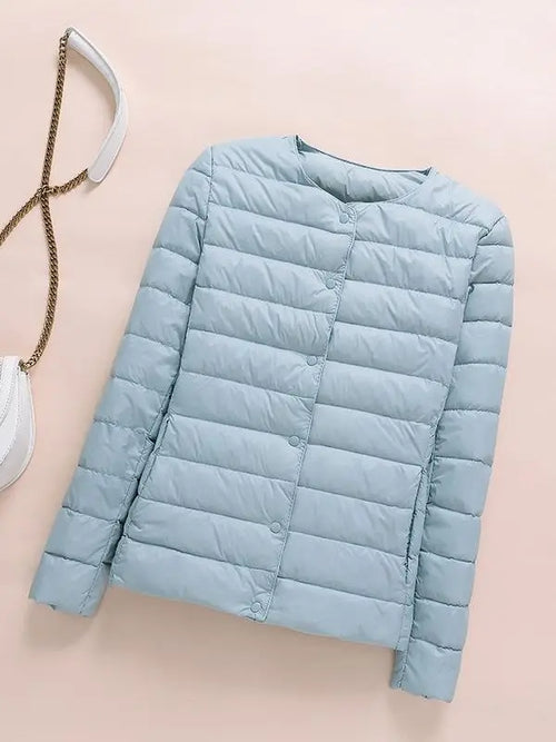 0-10℃ 2024 Winter Women Down Coat Ultralight Collarless Duck Down