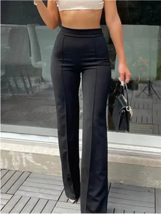 Women's Slim Bell-Bottoms Trousers Trendy Spring Autumn Pants Office