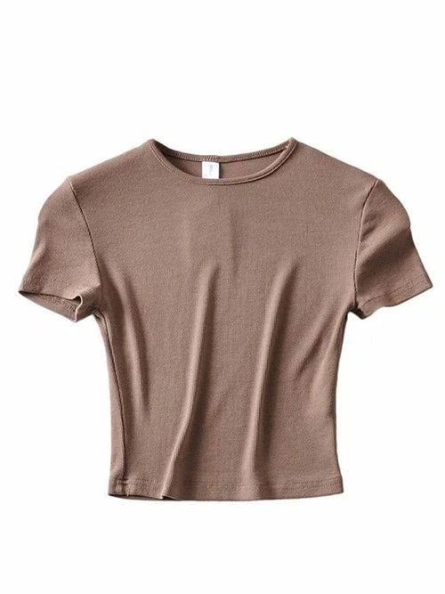 Fashion Casual 2022 Summer Woman Slim Fit t-shirt tight Cotton