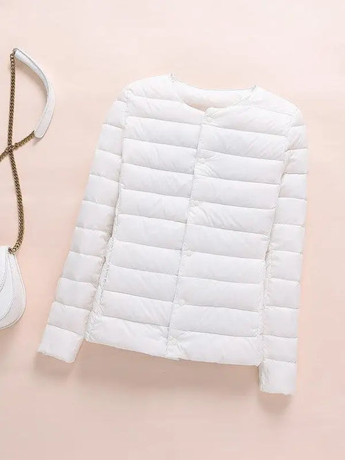 0-10℃ 2024 Winter Women Down Coat Ultralight Collarless Duck Down