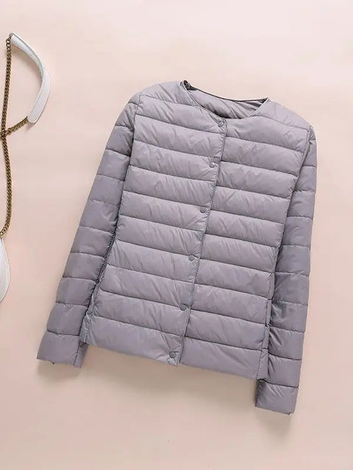 0-10℃ 2024 Winter Women Down Coat Ultralight Collarless Duck Down