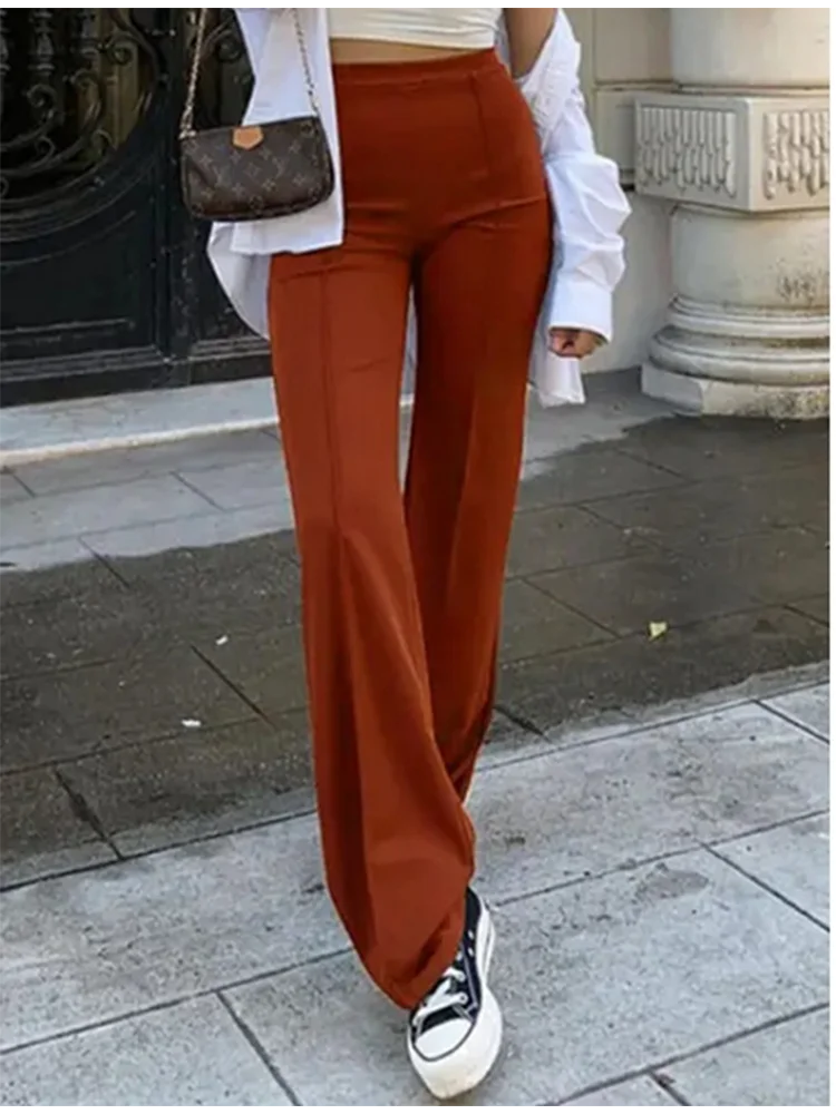 Women's Slim Bell-Bottoms Trousers Trendy Spring Autumn Pants Office